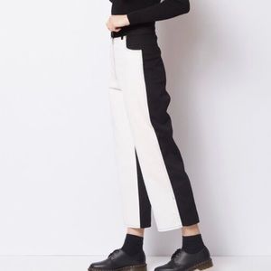 Veda Black and White Color-blocked Jeans Size 2